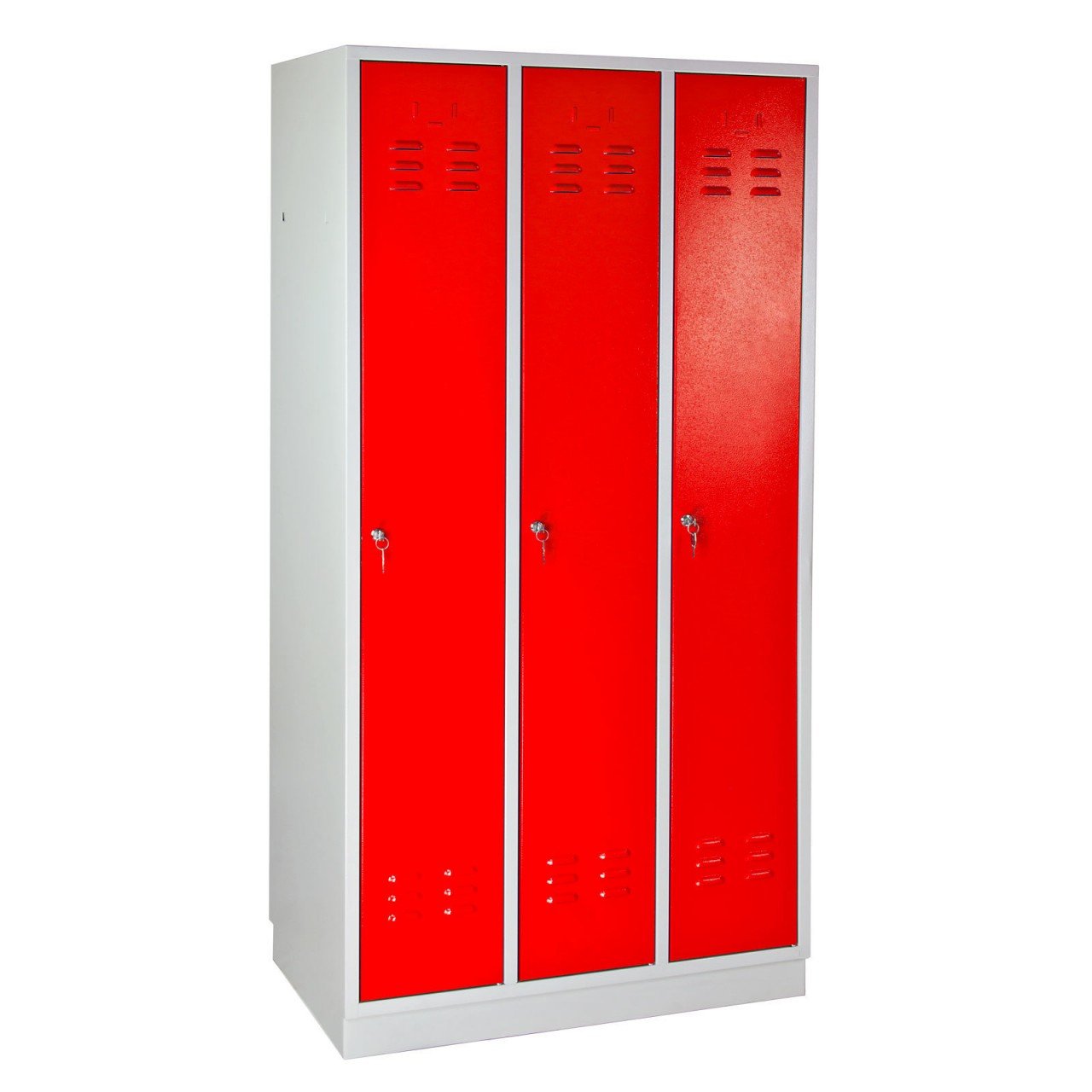 ADB Garderobenschrank Spind 3-türig feuerrot 1775x890x500