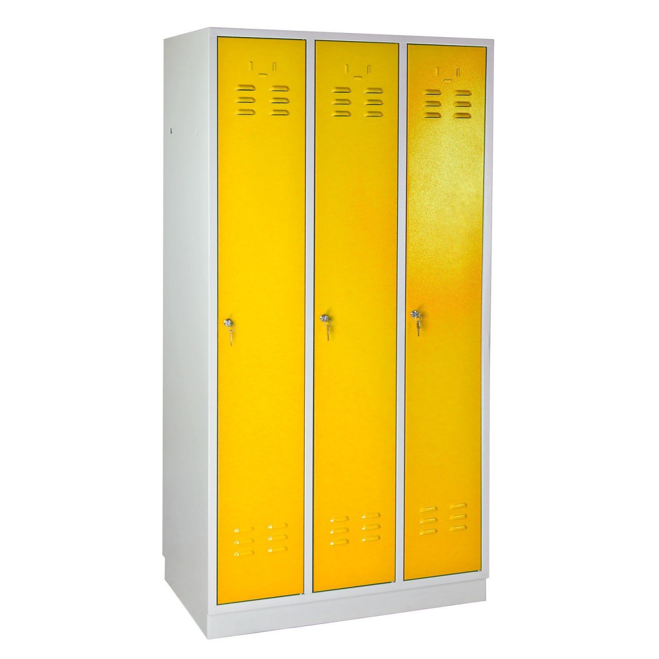 ADB Garderobenschrank Spind 3-türig rapsgelb 1775x890x500