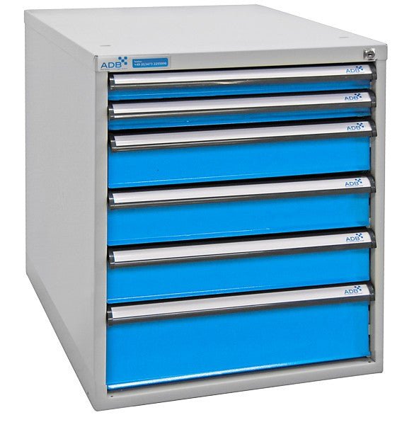 ADB Schubladenbox, Höhe 650 mm, 6 Schubladen
