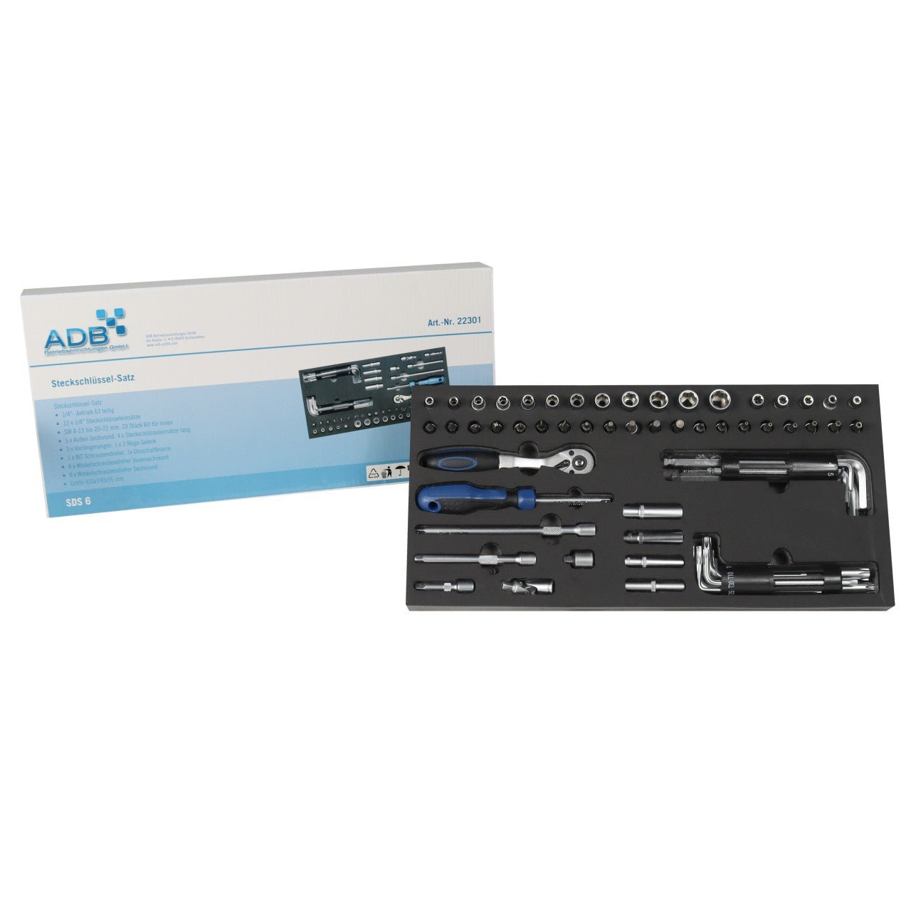 ADB Steckschlüssel-Garnitur 1", 63-tlg