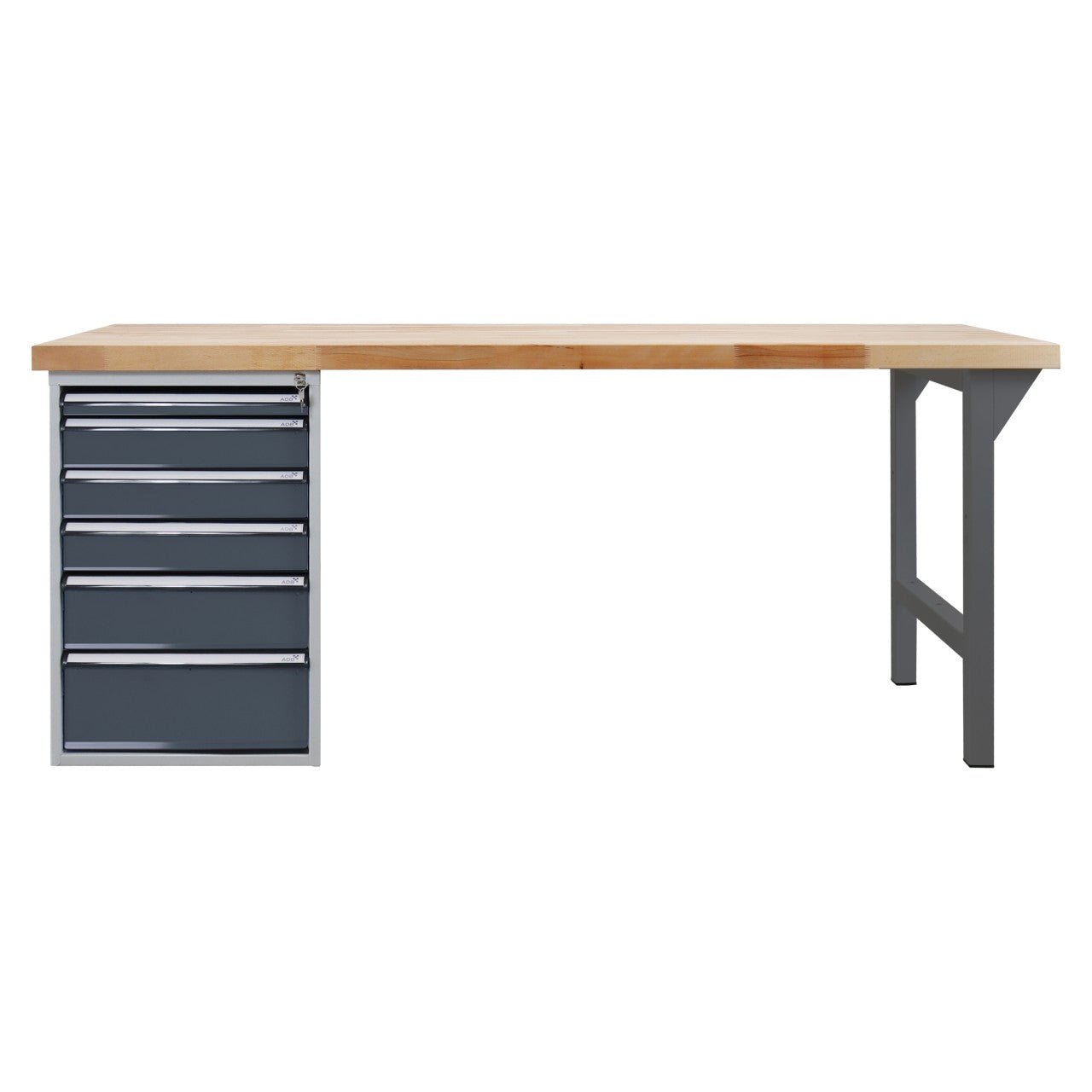 ADB Werkbank PROFI 2000, 6 Schubladen, RAL 7016, Höhe 850
