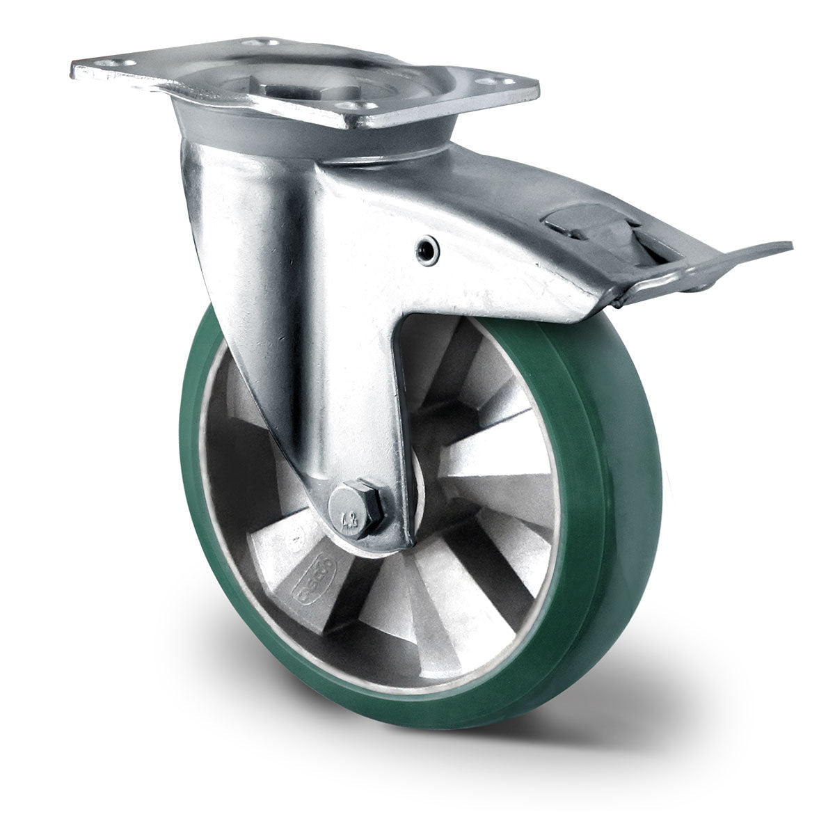 Lenkrolle mit Totalfeststeller ø 200 mm Serie BAX7 Doppelkugellager K - Serie - Abrollwerk