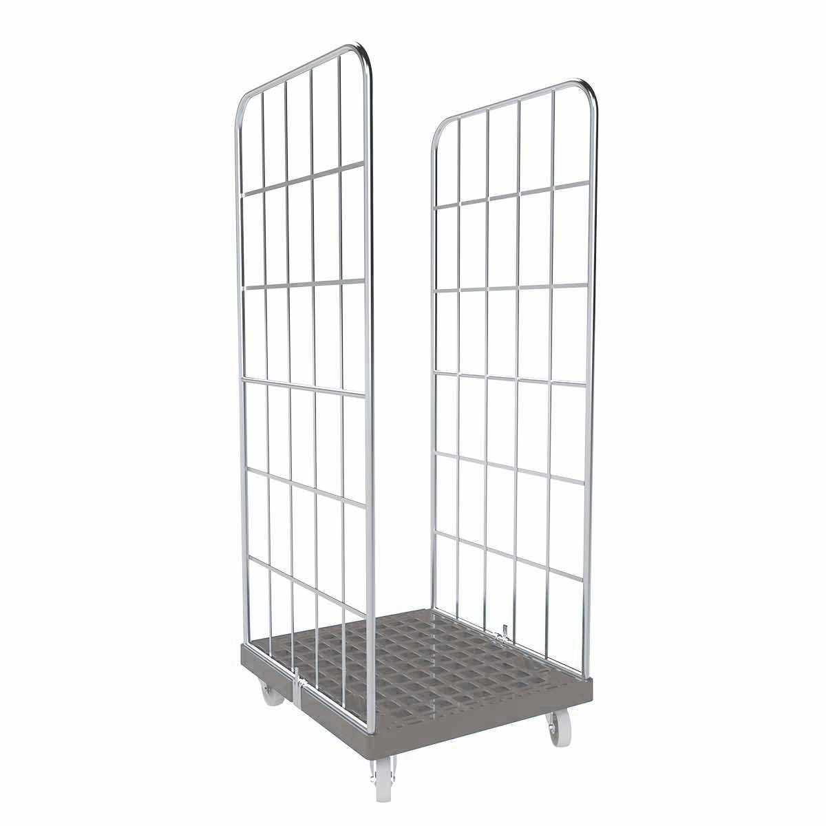 Rollbehälter 1350 KU grau, 724 x 815 mm, 2-seitig, Cr 3