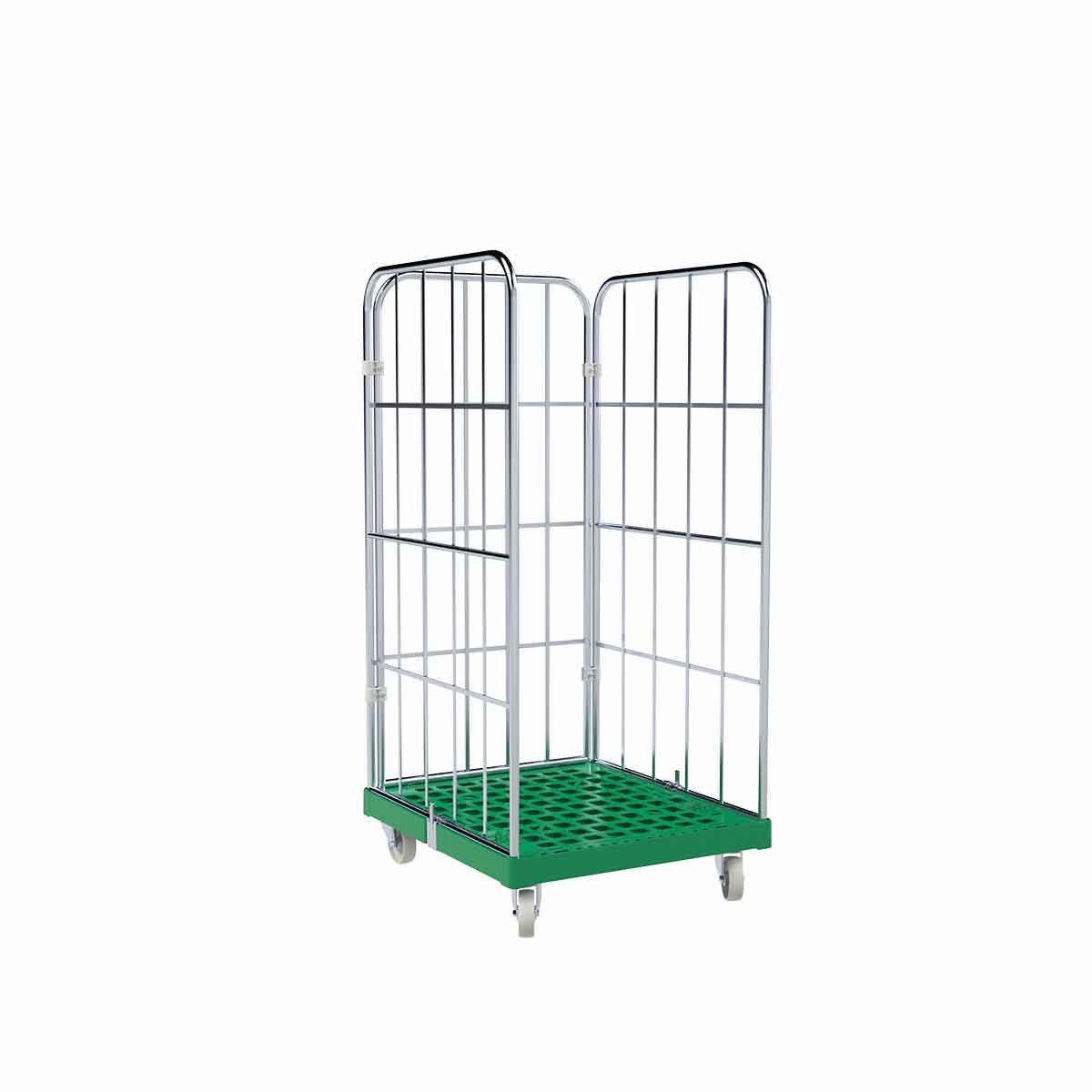 Rollbehälter 1350 KU grün, 724 x 815 mm, 3-seitig, Cr 3