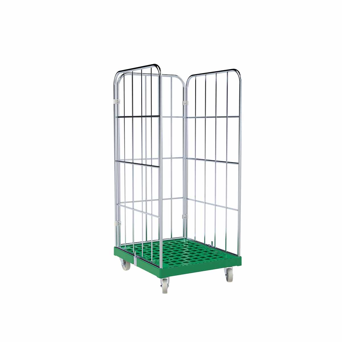 Rollbehälter 1450 KU grün, 724 x 815 mm, 3-seitig, Cr 3