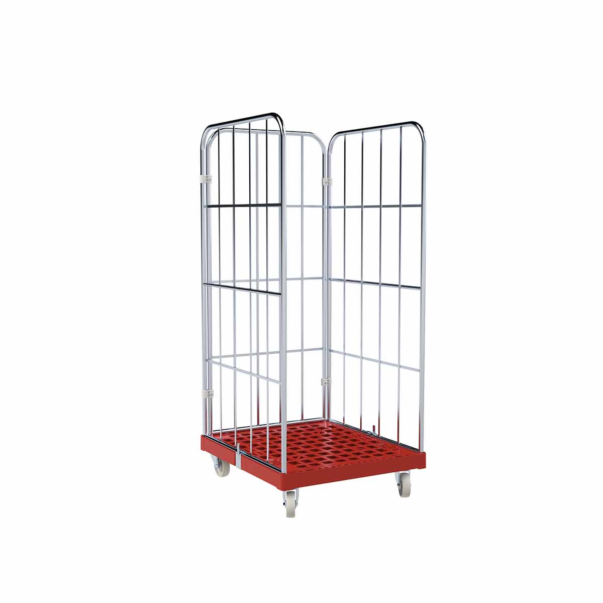 Rollbehälter 1450 KU rot, 724 x 815 mm, 3-seitig, Cr 3
