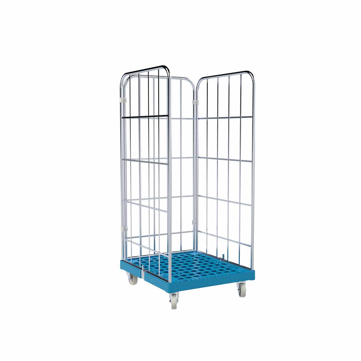 Rollbehälter 1460 KU blau, 724 x 815 mm, 3-seitig, Cr 3