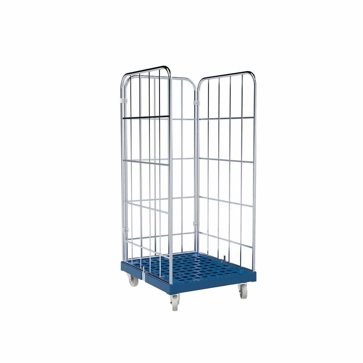 Rollbehälter 1460 KU blau, 724 x 815 mm, 3-seitig, Cr 3
