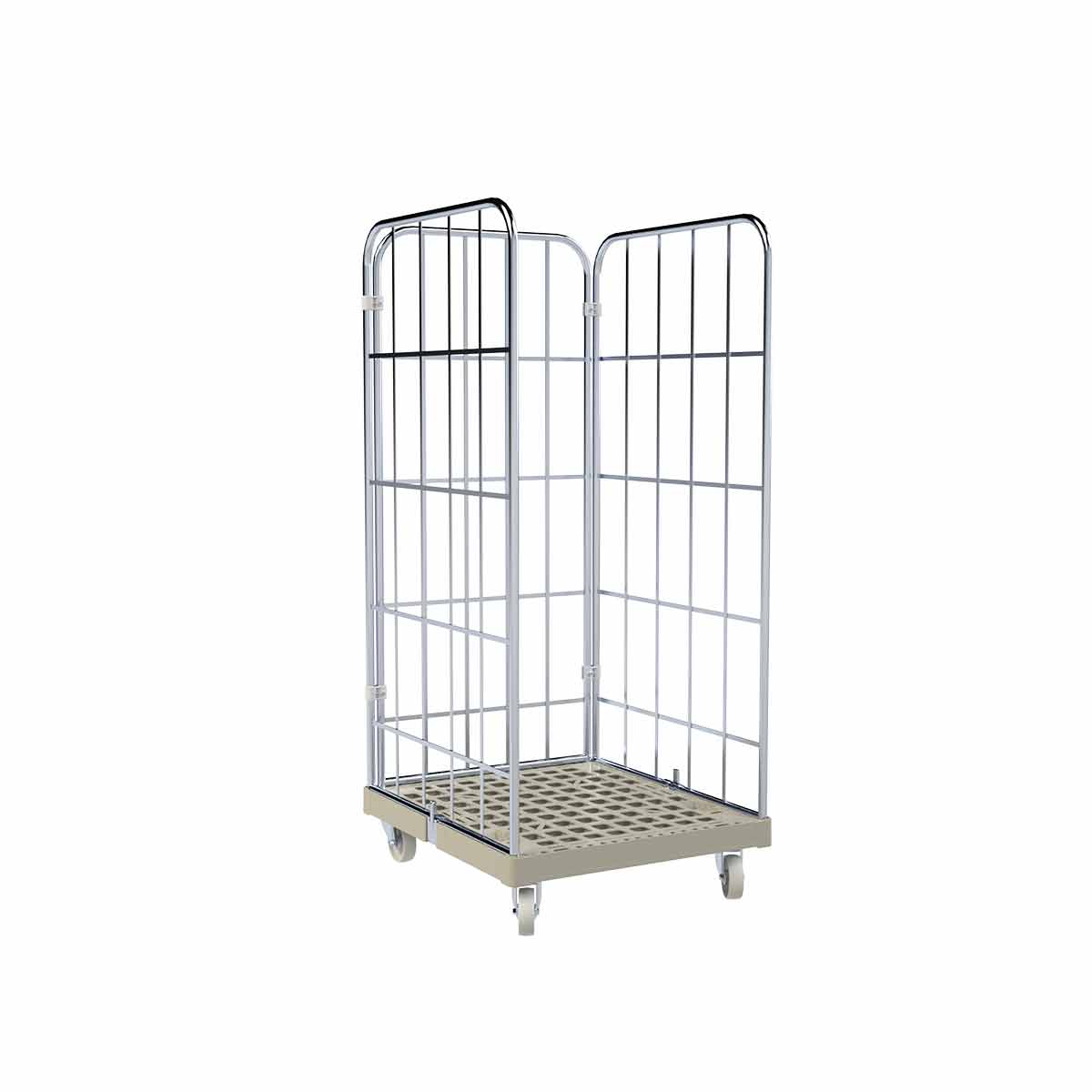 Rollbehälter 1460 KU grau, 724 x 815 mm, 3-seitig, Cr 3