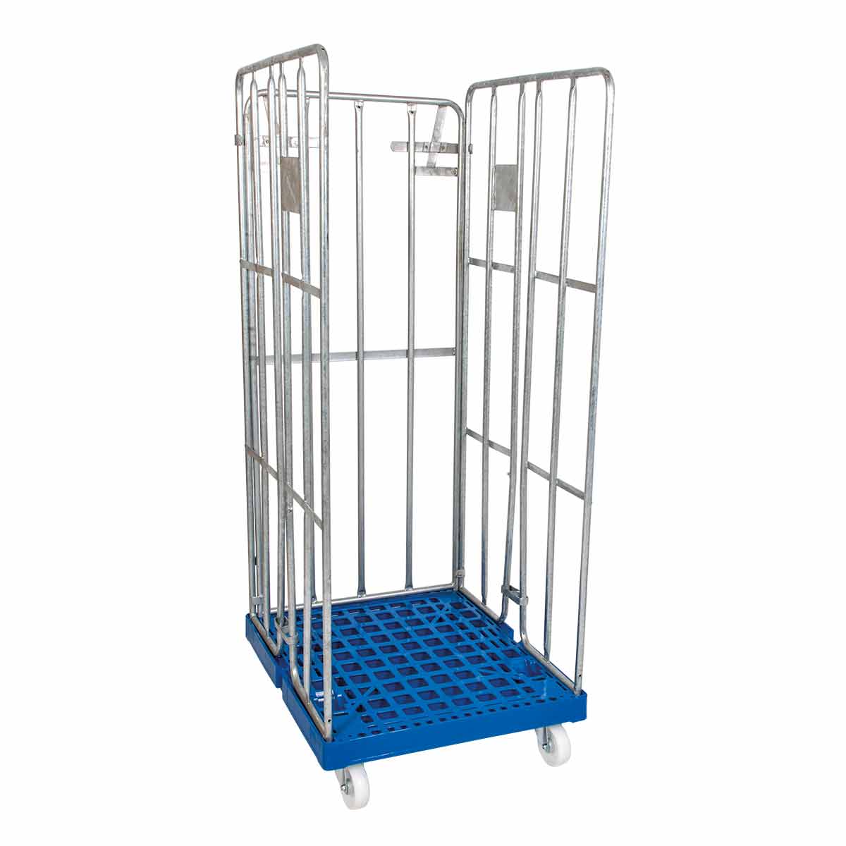 Rollbehälter 1500 KU blau, 682 x 815 mm, 3-seitig, FH
