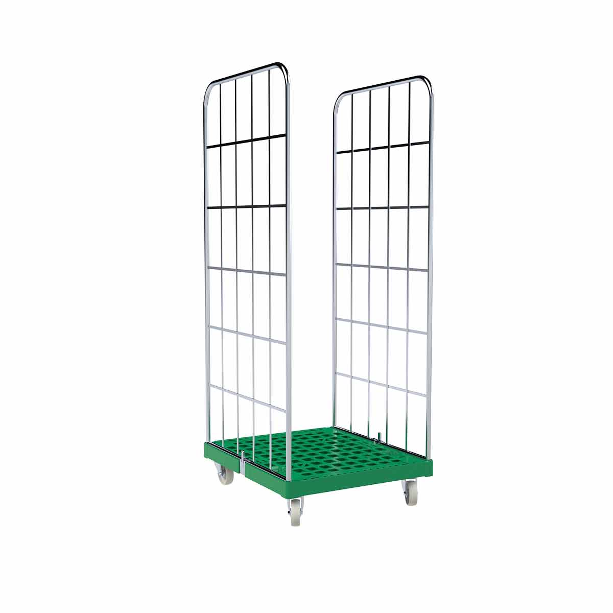 Rollbehälter 1650 KU grün, 724 x 815 mm, 2-seitig, Cr 3
