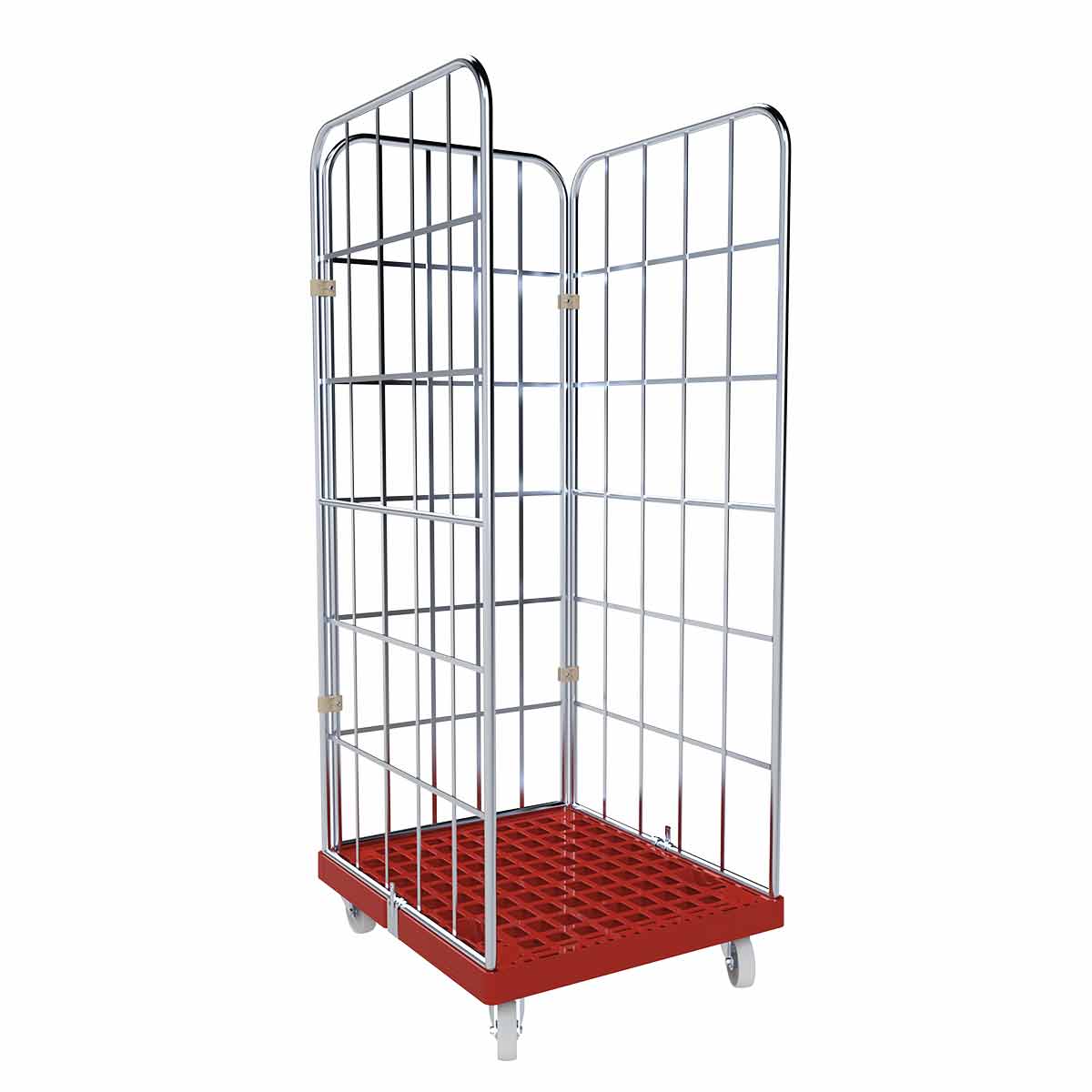 Rollbehälter 1650 KU rot, 724 x 815 mm, Typ 3-seitig, Cr 3