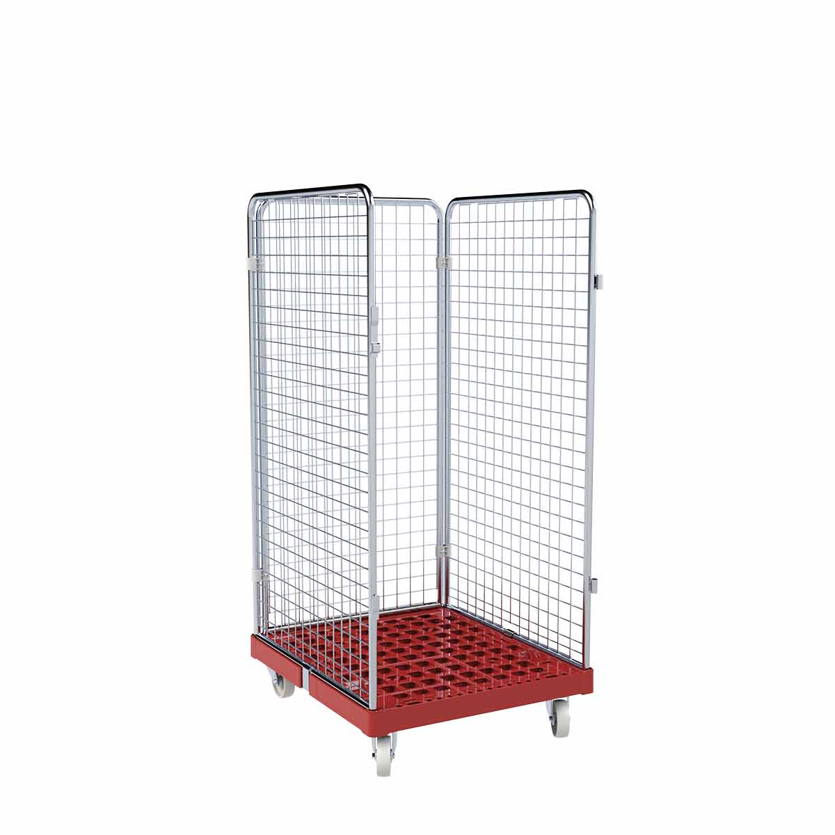 Rollbehälter ADB 1350 KU rot, 724 x 815 mm, 3-seitig, Cr 3