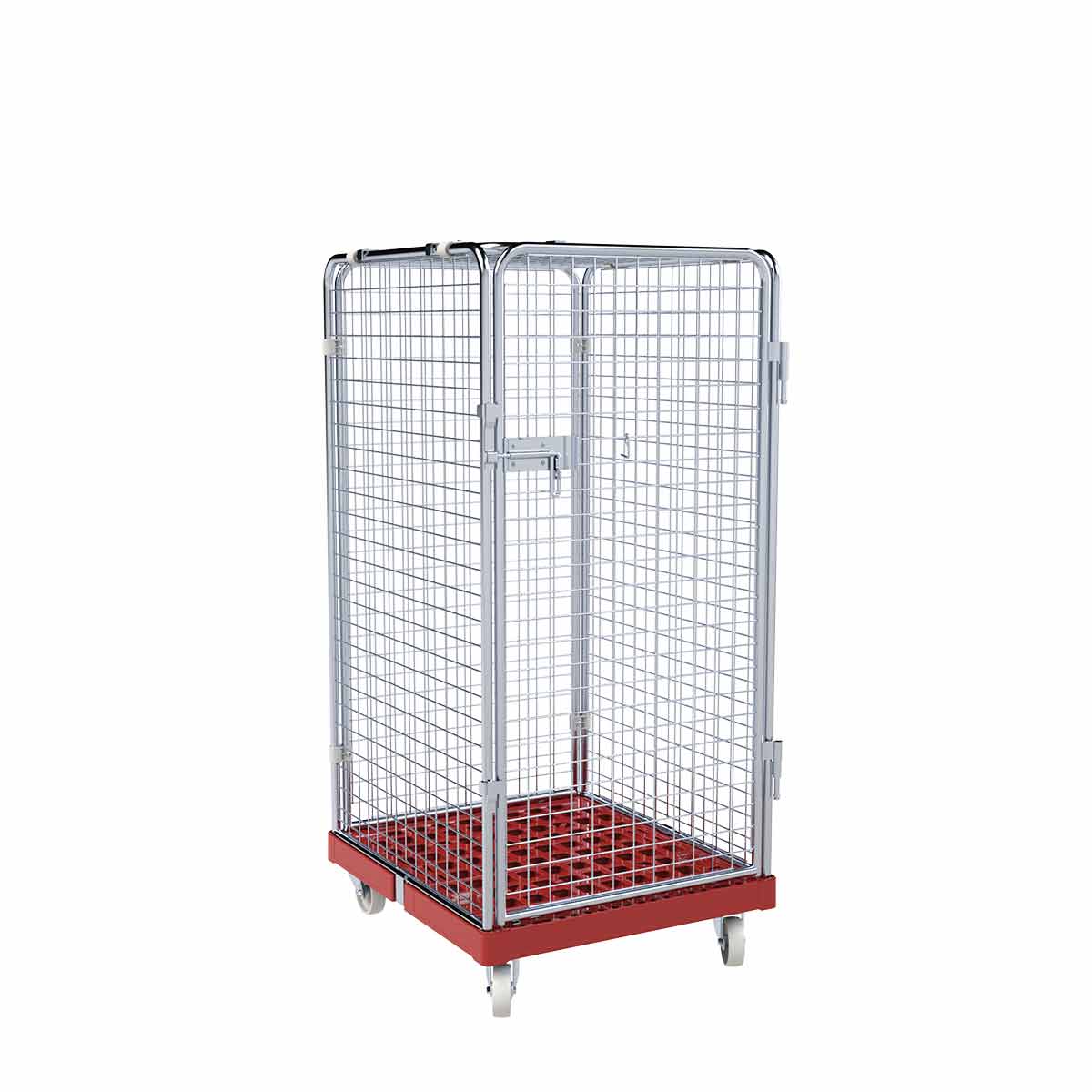 Rollbehälter ADB 1350 KU rot, 724 x 815 mm, 5-seitig, 1 Tür, Cr 3