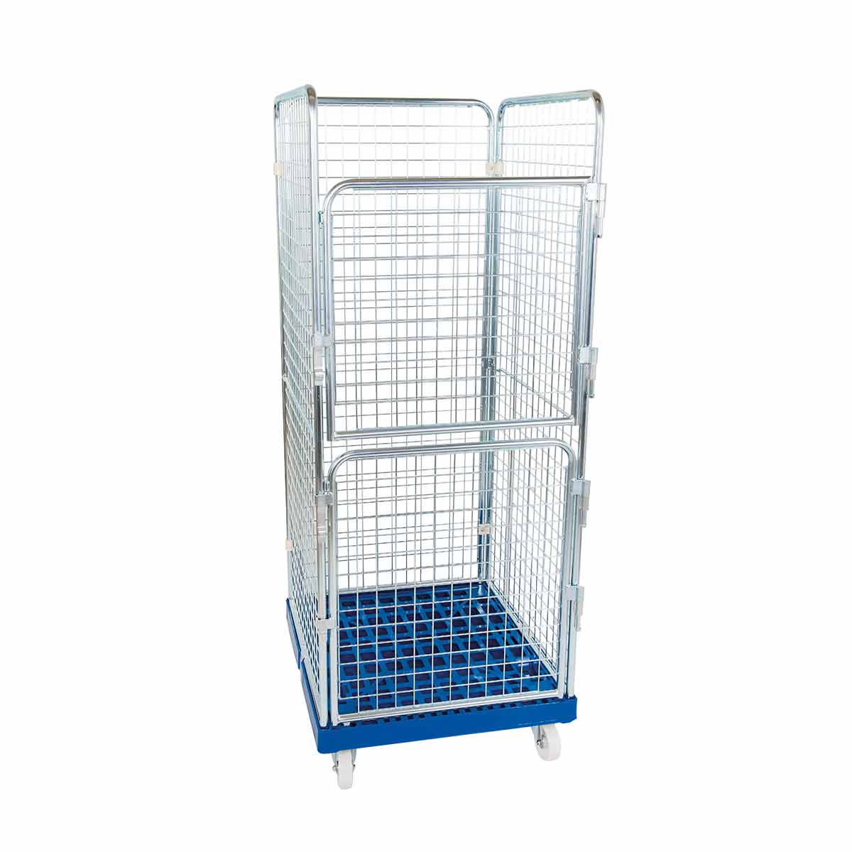 Rollbehälter ADB 1600 KU blau, 724 x 815 mm, 4-seitig, 2 Türen, Cr 3