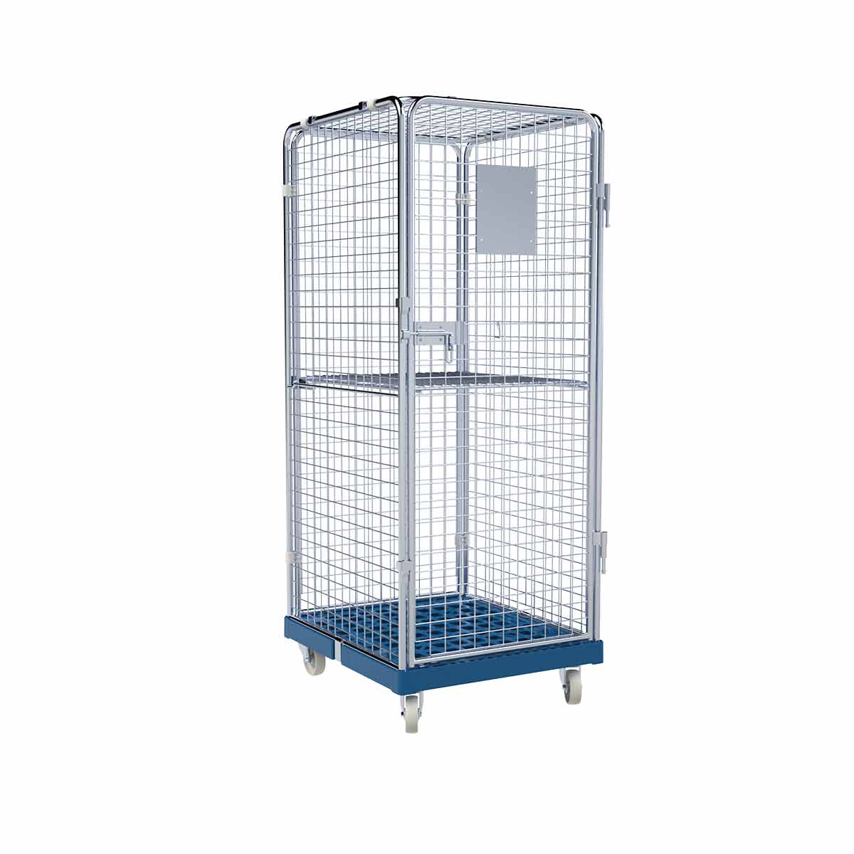 Rollbehälter ADB 1600 KU blau, 724 x 815 mm, 5-seitig, 1 Tür, 1 ZWB