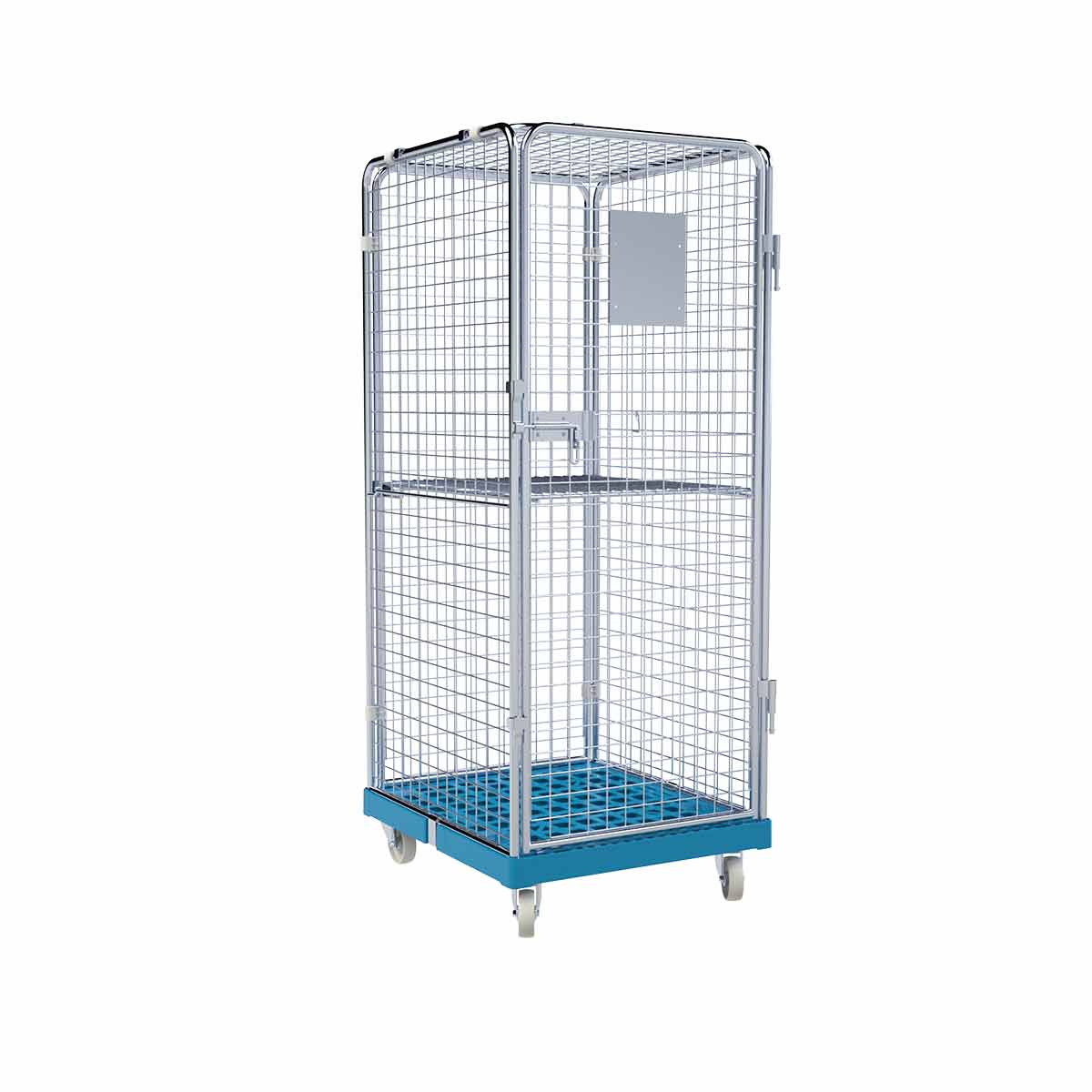 Rollbehälter ADB 1600 KU blau, 724 x 815 mm, 5-seitig, 1 Tür, 1 ZWB