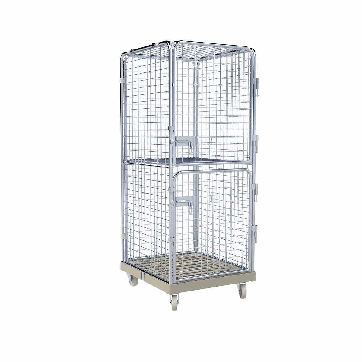 Rollbehälter ADB 1600 KU grau, 724 x 815 mm, 5-seitig, 2 Türen, 1