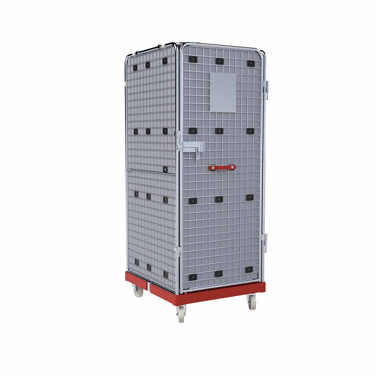 Rollbehälter ADB 1600 KU rot, 724 x 815 mm, 5-seitig, 1 Tür, 1 ZWB