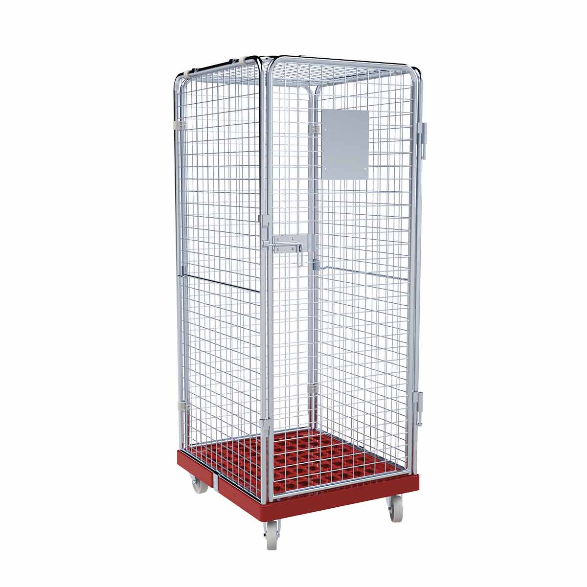 Rollbehälter ADB 1600 KU rot, 724 x 815 mm, 5-seitig, 1 Tür, Cr 3