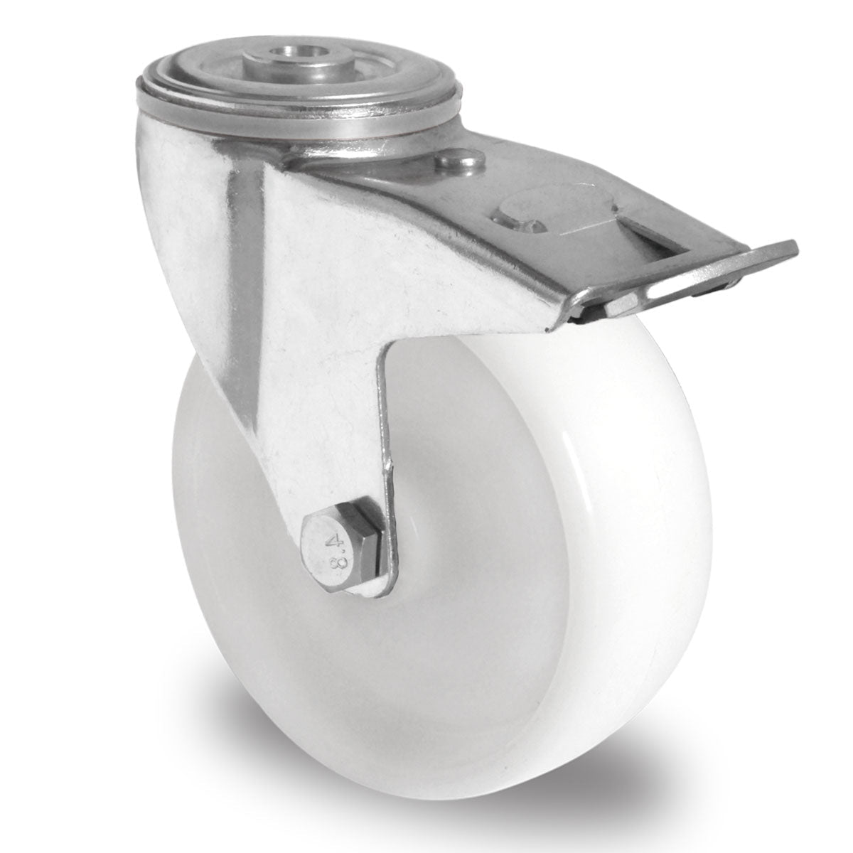 Rückenlochlenkrolle mit Totalfeststeller ø 100 mm Serie N0N0 Gleitlager - Abrollwerk