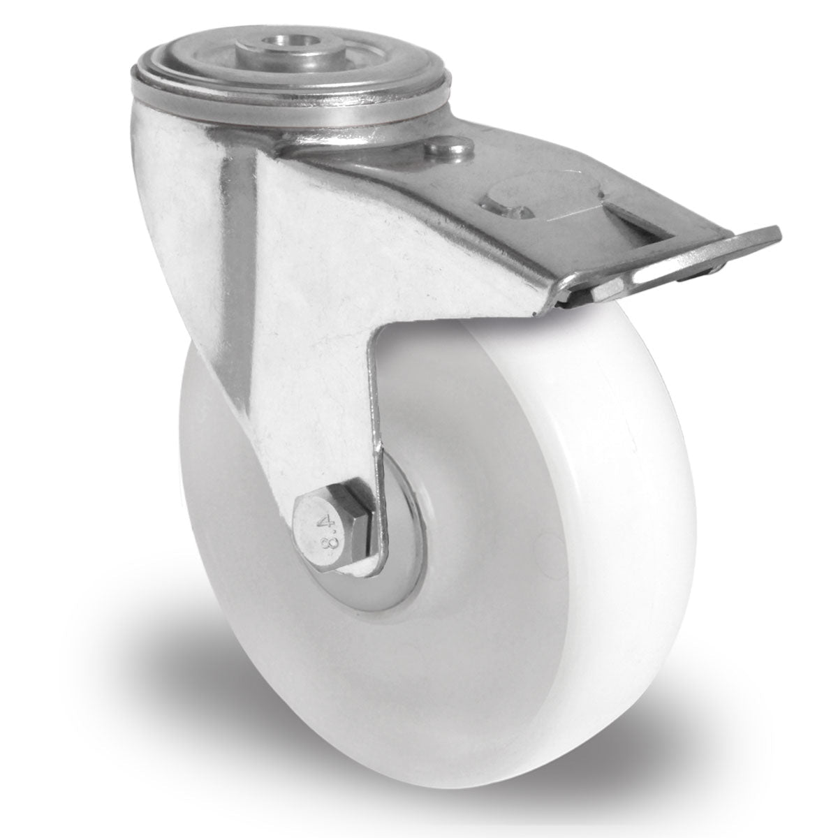 Rückenlochlenkrolle mit Totalfeststeller ø 125 mm Serie N0N0 Kugellager - Abrollwerk