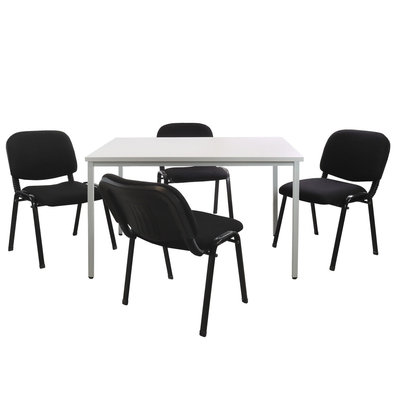 Vorteilspreis - Set Stahlrohrtisch (L 1200 mm) inkl. 4 Besucherstäh