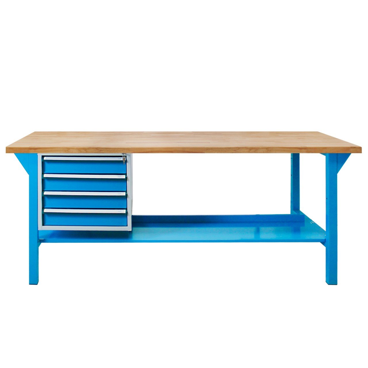 Werkbank PROFI 2000, 4 Schubladen, Lichtblau, Höhe 850