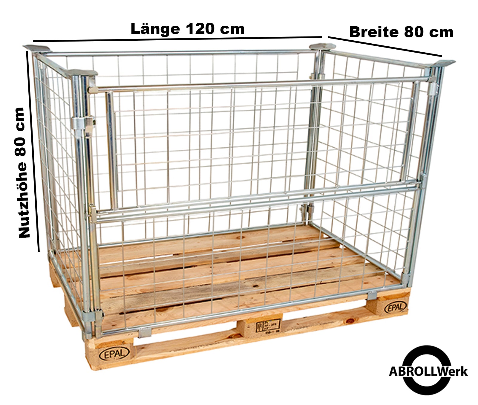 Gitteraufsatzrahmen verzinkt mit Nutzhöhe 800mm, 100x100 Drahtmaschung, Cr 3