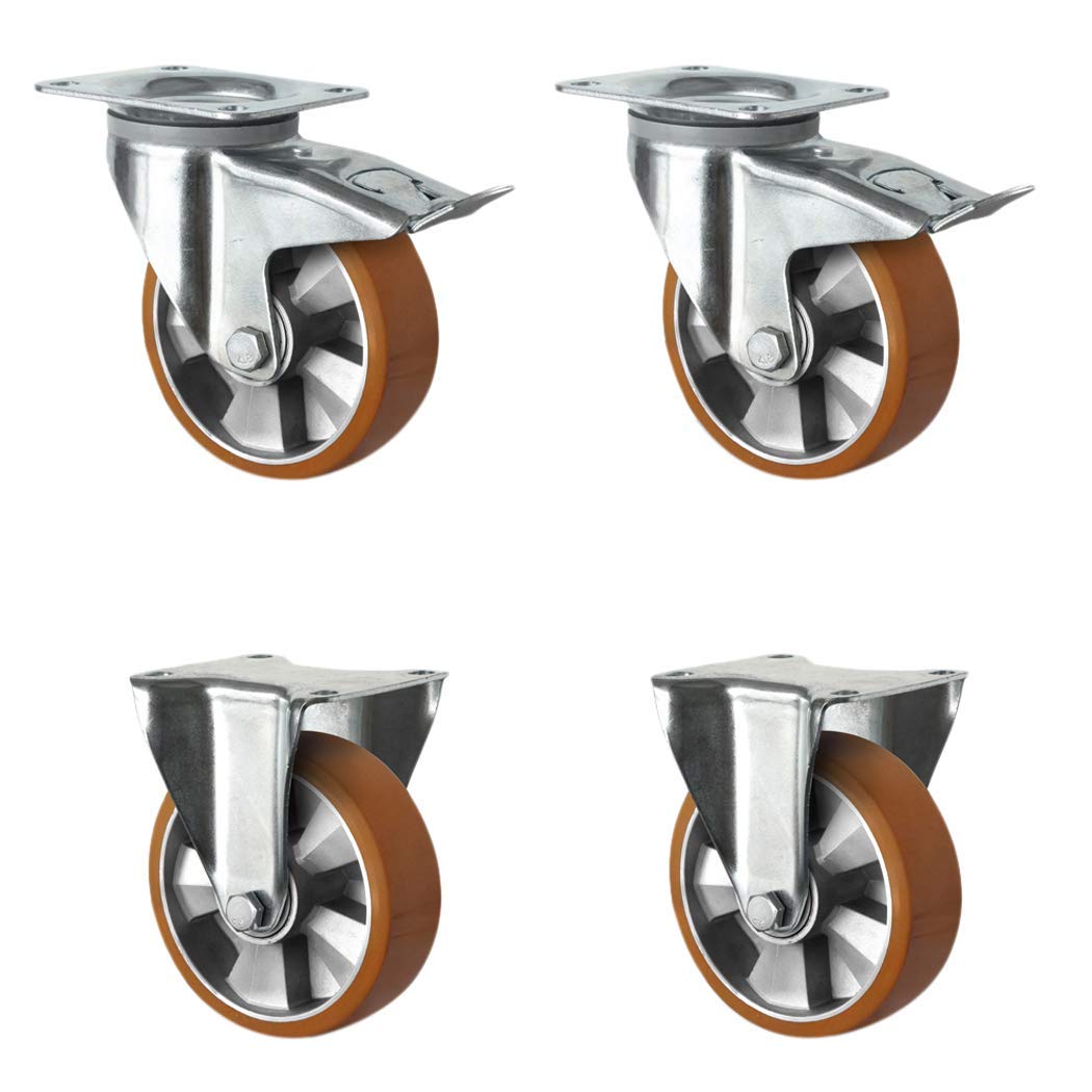 Schwerlastrollen 2 Bockrollen und 2 Lenkrollen mit Feststeller