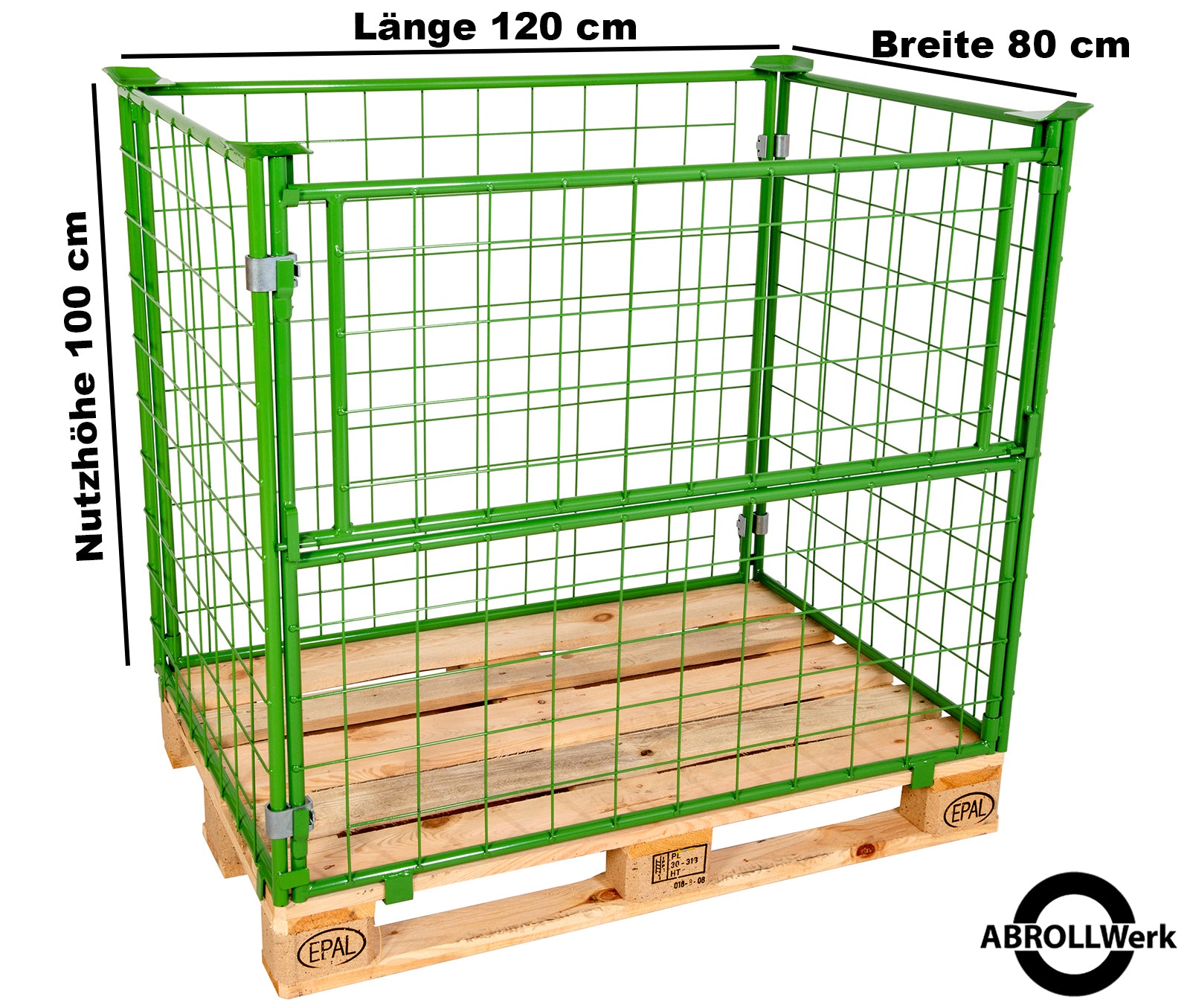 Gitteraufsatzrahmen Nutzhöhe 1000mm, 100x100 Drahtmaschung, grün