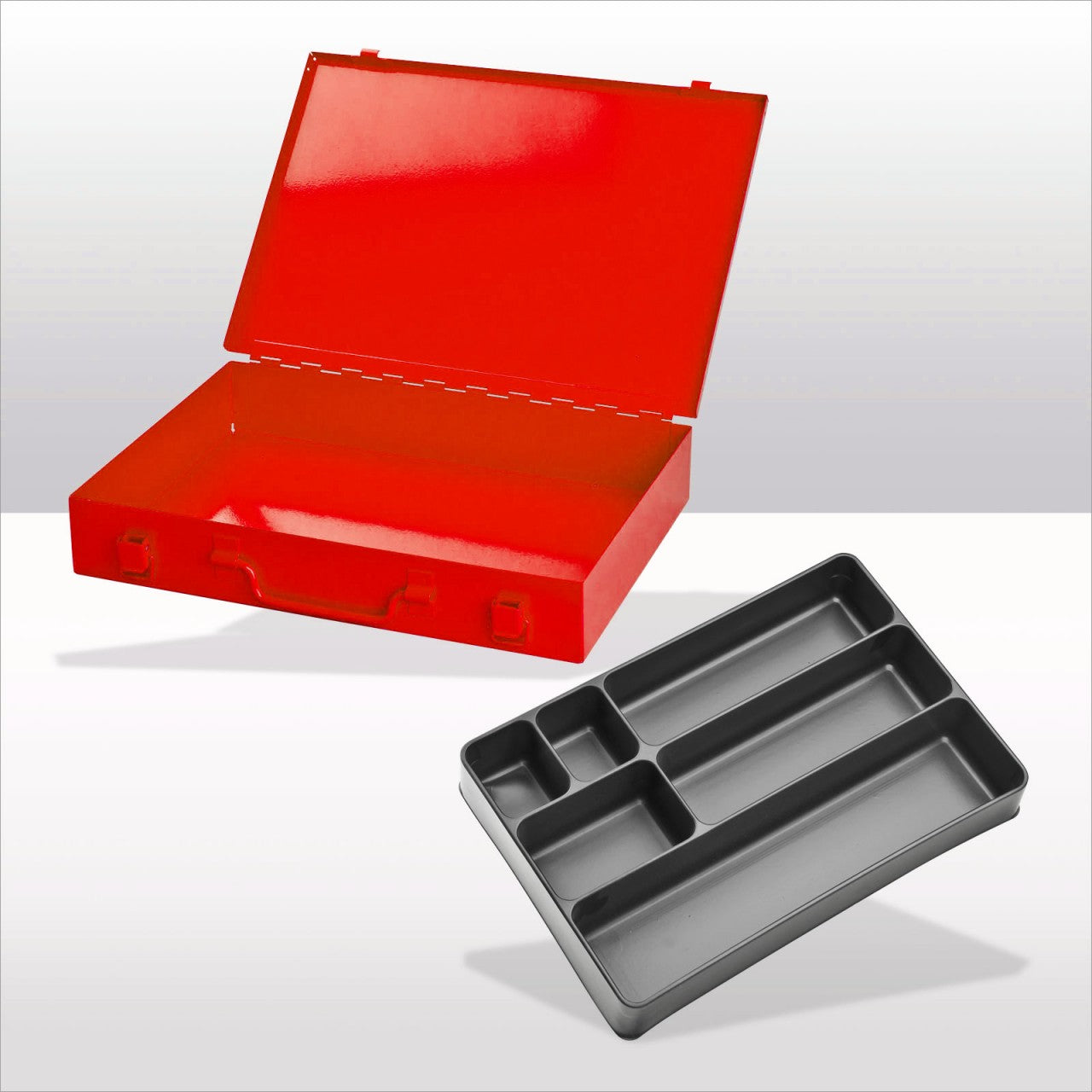 Werkzeugkofferset m.6-fach Einteiler, RAL 3020