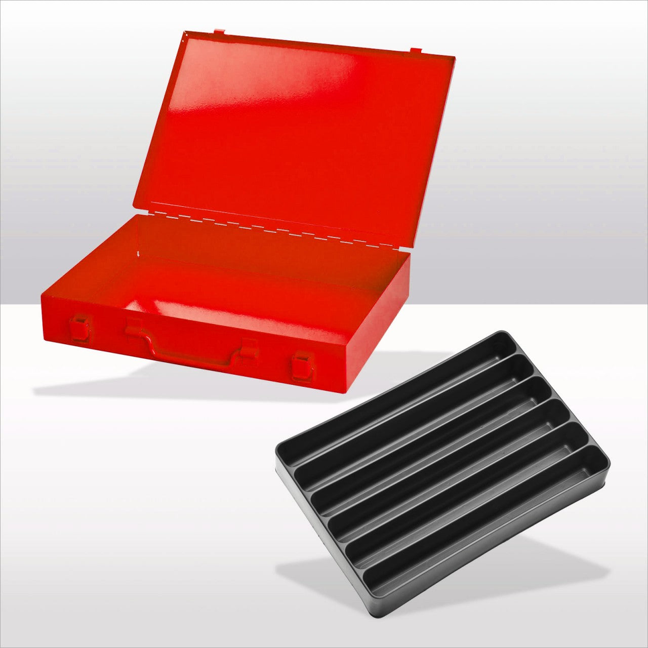 Werkzeugkofferset m.6-fach Einteiler RAL 3020