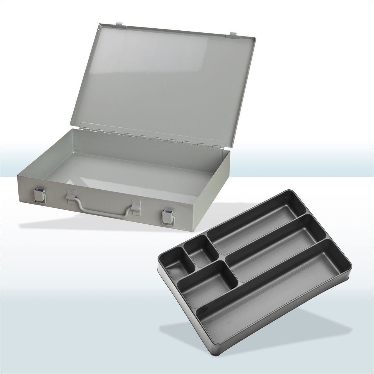 Werkzeugkofferset m.6-fach Einteiler ,RAL 7035