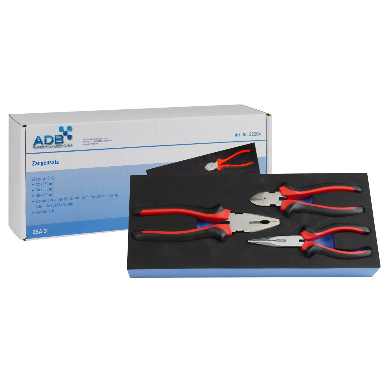 Zangensatz mit Kombizange, Spitzzange und Seitenschneider