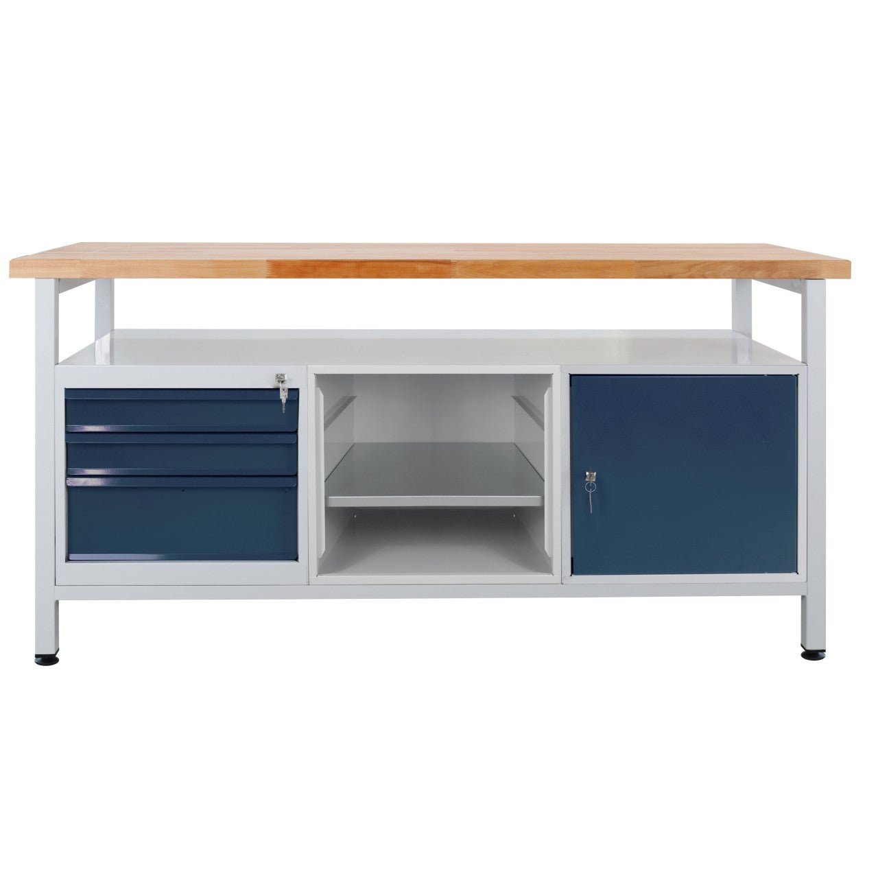 ADB Werktisch / Werkzeugtisch 1700x600x840 mm mit 3 Schubladen, 1 Tür