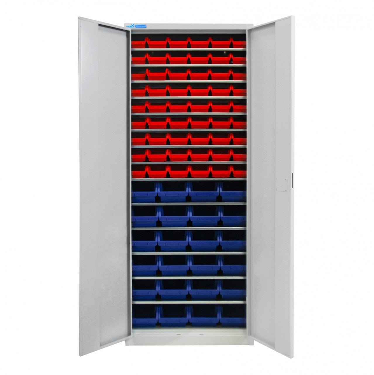 ADB Werkzeugschrank / Magazinschrank mit 78 Sichtlagerkästen