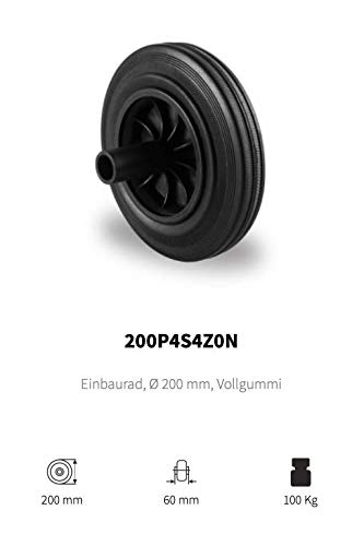 Ersatzrad für Mülleimer Müllbehälter Mülltonne 200mm Durchmesser – Detailansicht 1