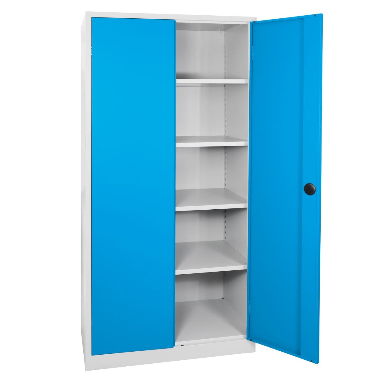 Flügeltürenschrank, RAL7035/5012, Tiefe 50