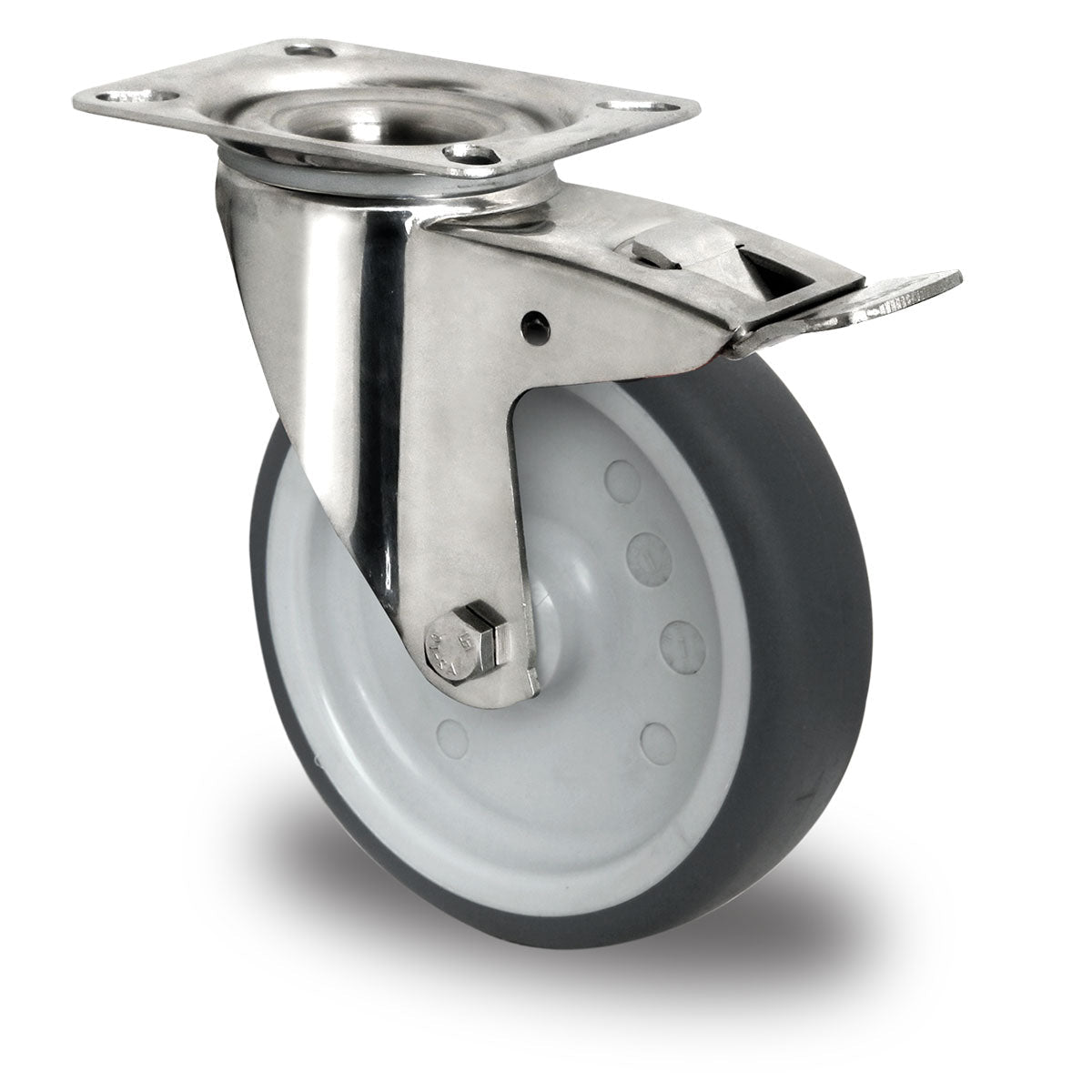 Lenkrolle mit Feststeller, Ø 100 mm, Polypropylen
