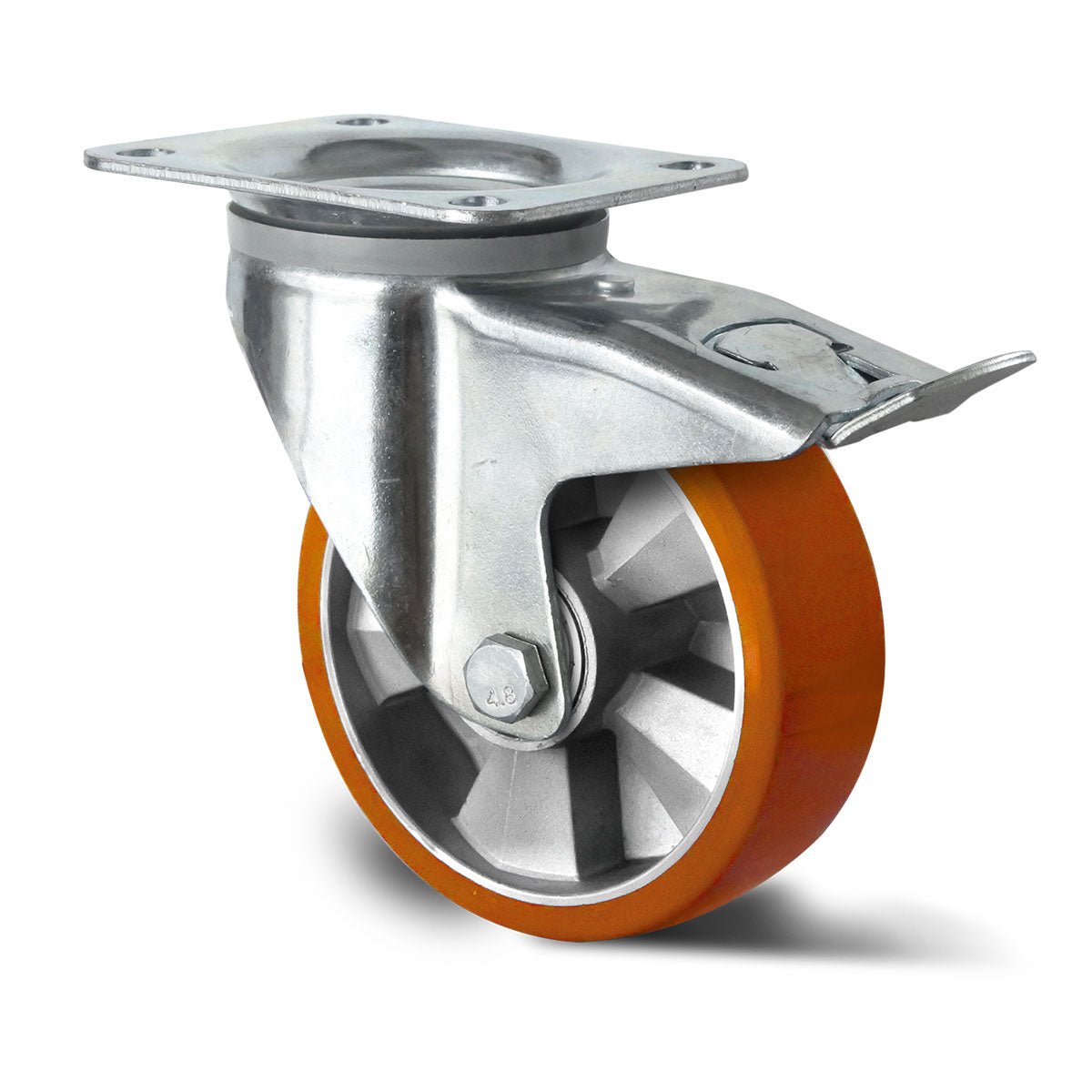 Lenkrolle mit Totalfeststeller ø 125 mm Serie BAU5 Doppelkugellager E - Serie - Abrollwerk