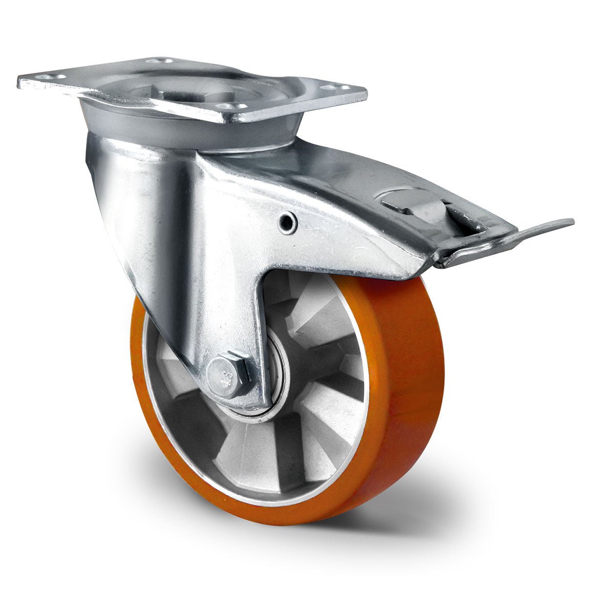 Lenkrolle mit Totalfeststeller ø 125 mm Serie BAU5 Doppelkugellager K - Serie - Abrollwerk