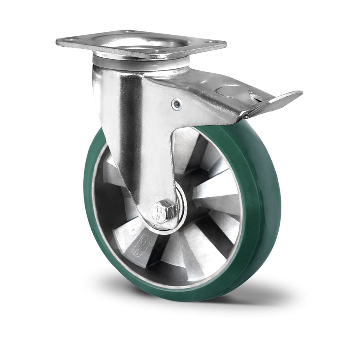 Lenkrolle mit Totalfeststeller ø 125 mm Serie BAX7 Doppelkugellager E - Serie - Abrollwerk