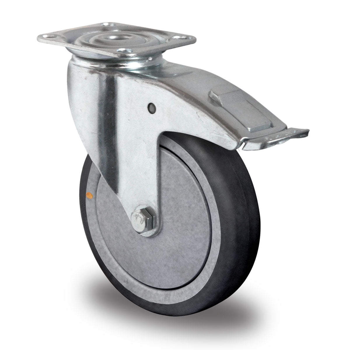 Lenkrolle mit Feststeller, Ø 125 mm, TPE