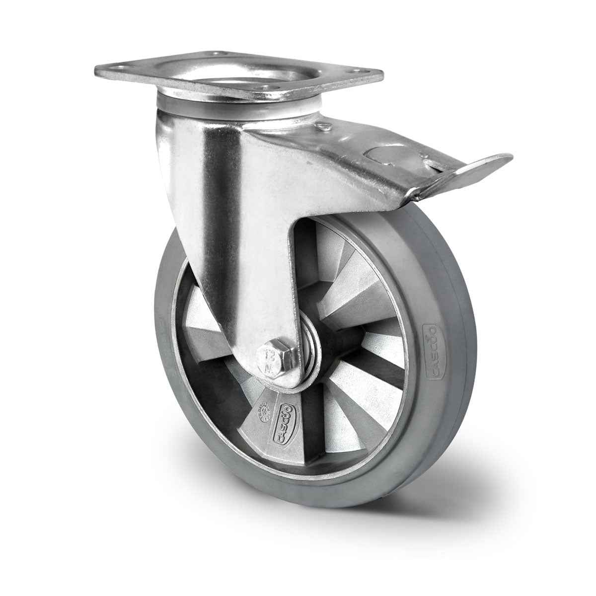 Lenkrolle mit Feststeller, Ø 160 mm, Doppel-Kugellager