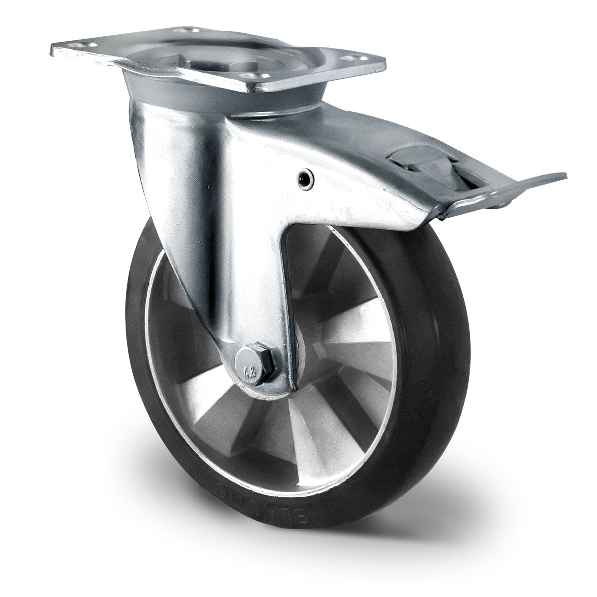 Lenkrolle mit Totalfeststeller ø 200 mm Serie BAF4 Doppelkugellager K - Serie - Abrollwerk