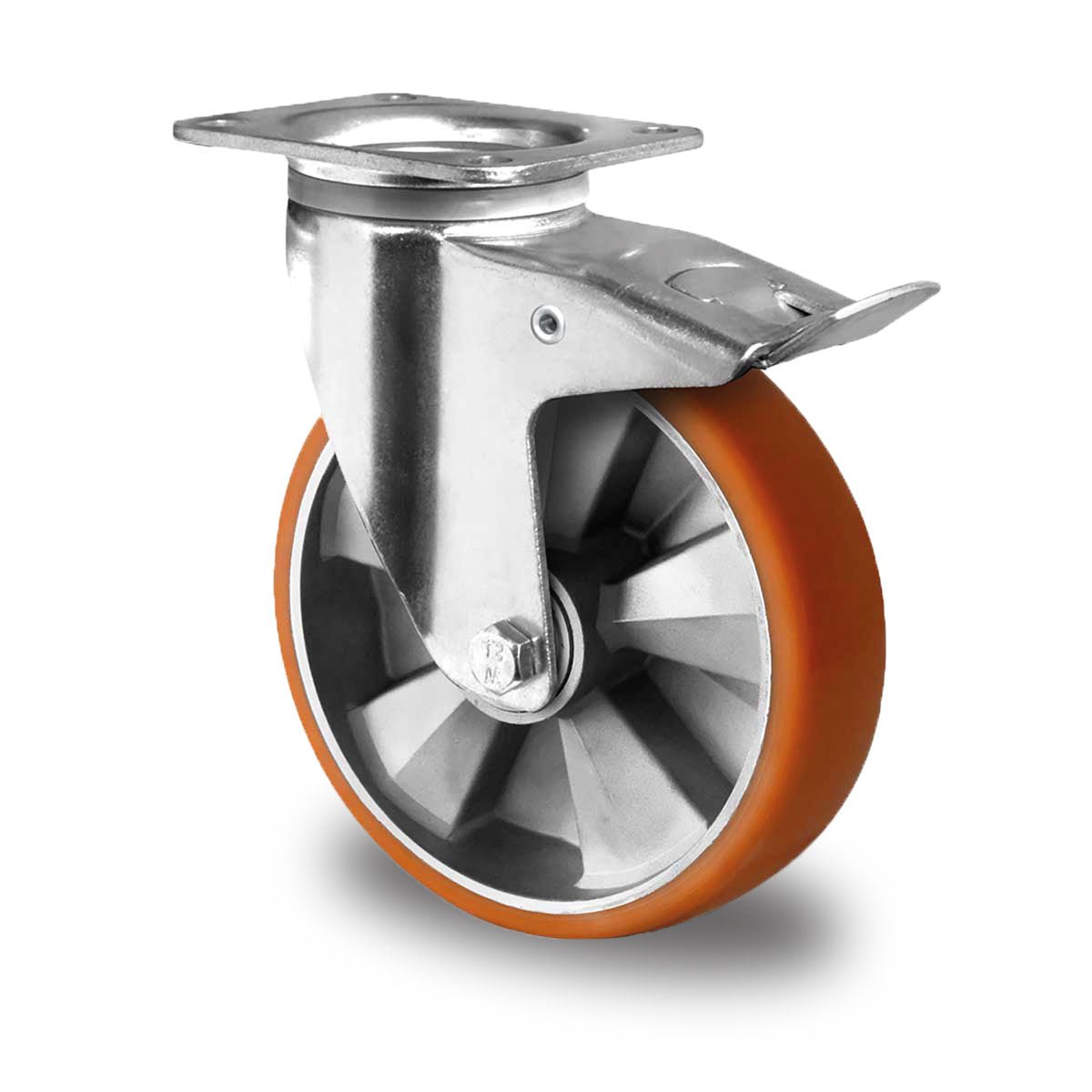 Lenkrolle mit Totalfeststeller ø 200 mm Serie BAU5 Doppelkugellager E - Serie - Abrollwerk