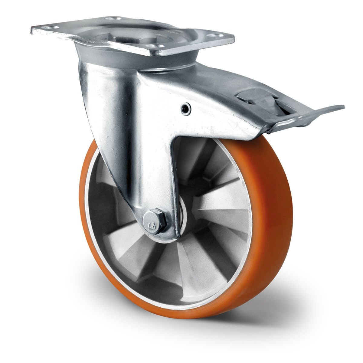 Lenkrolle mit Totalfeststeller ø 200 mm Serie BAU5 Doppelkugellager K - Serie - Abrollwerk