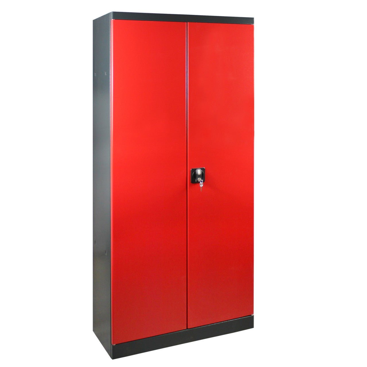 Putzmittelschrank / Putzschrank in Anthrazitgrauau/Rot