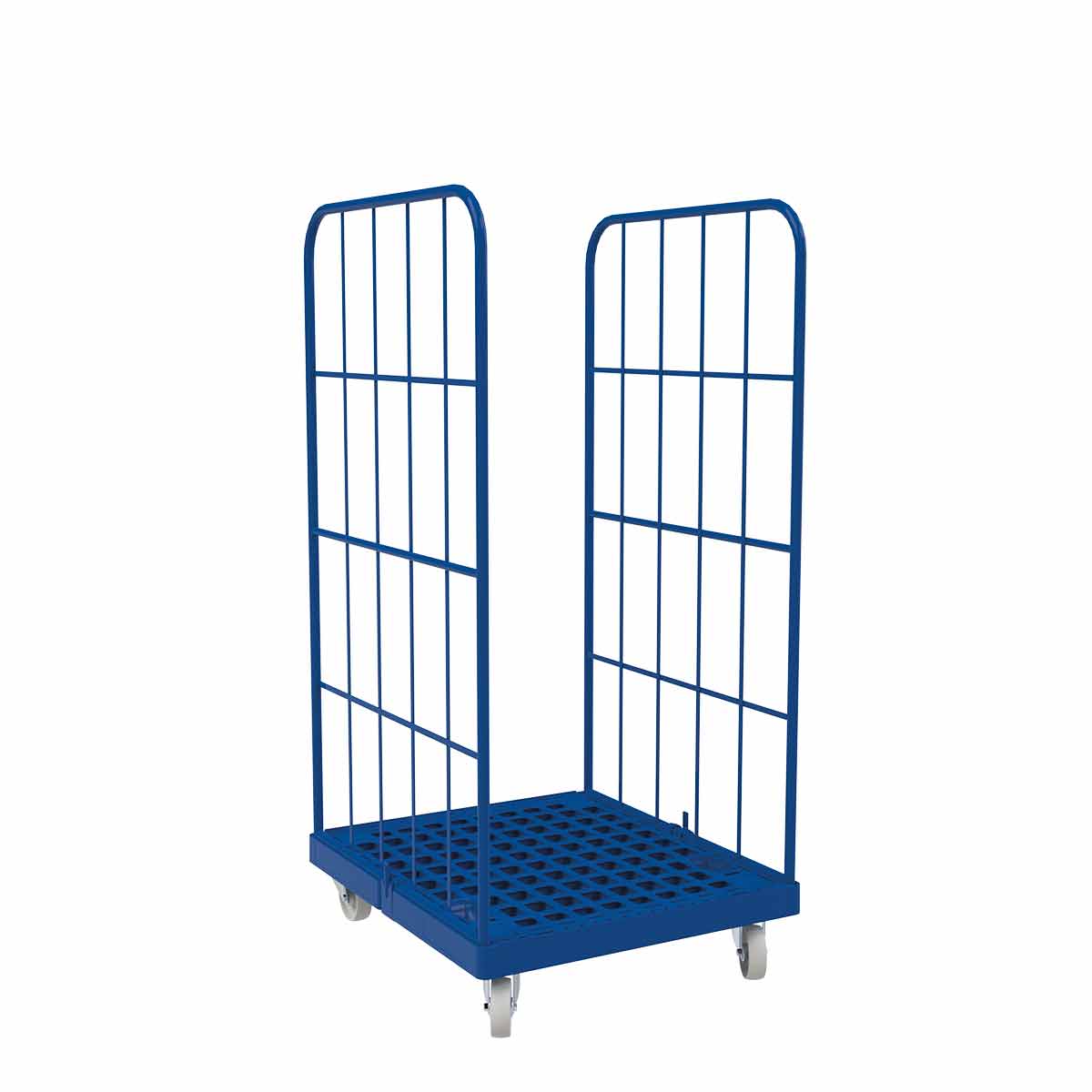 Rollbehälter 1350 KU blau, 724 x 815 mm, 2 - seitig, blau - Abrollwerk